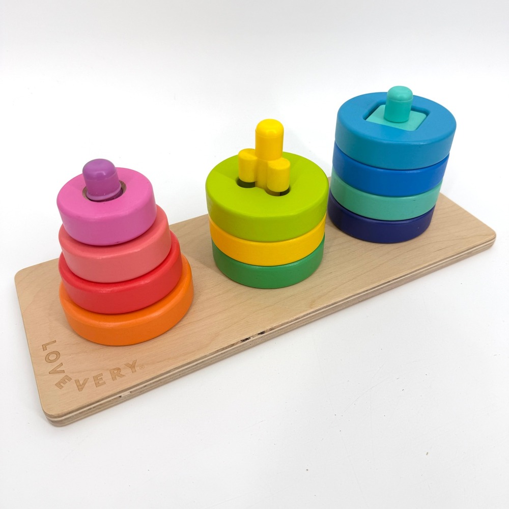 Lovevery Twist‎ & Pivot Pattern Puzzle Wooden Stacking Toy